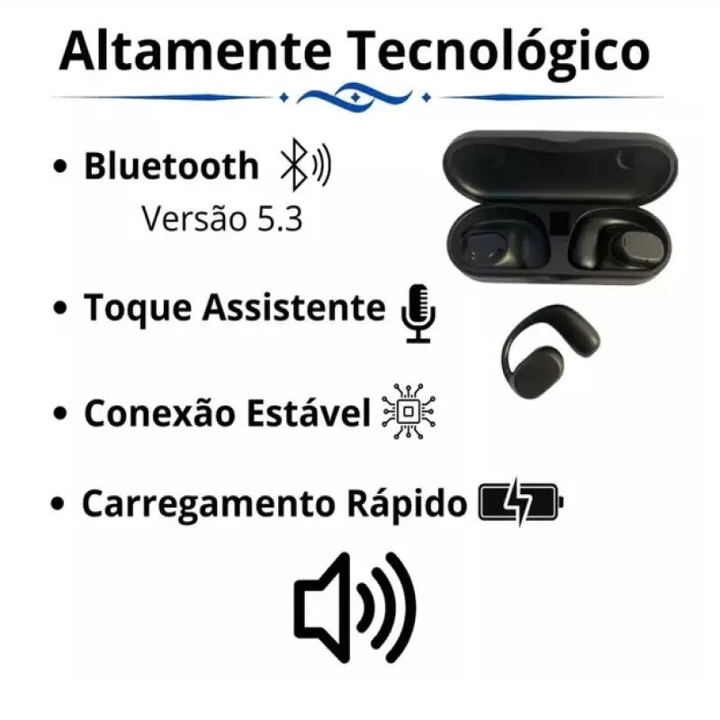 Fone De Ouvido Por Condução Óssea Tws Fn-b08 Sem Fio