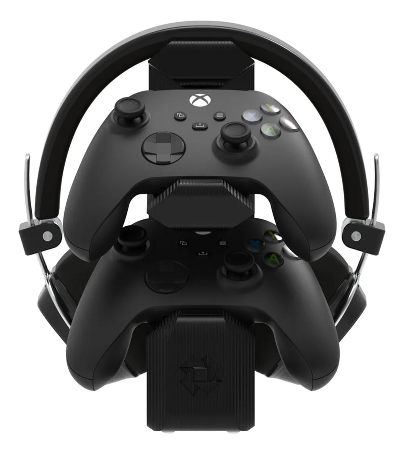 Suporte de Mesa para 2 Controles + Headset – Compatível com Xbox One / Xbox Series X|S / PS5