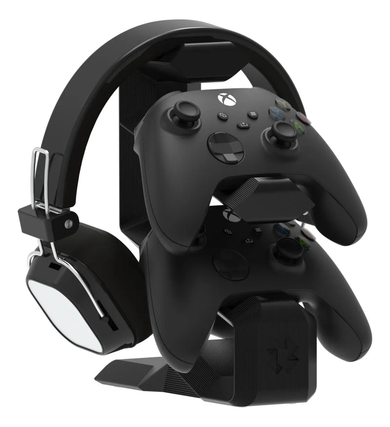 Suporte de Mesa para 2 Controles + Headset – Compatível com Xbox One / Xbox Series X|S / PS5