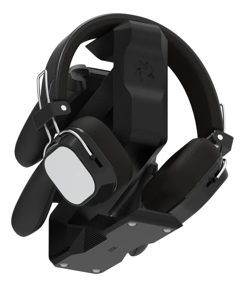 Suporte de Mesa para 2 Controles + Headset – Compatível com Xbox One / Xbox Series X|S / PS5