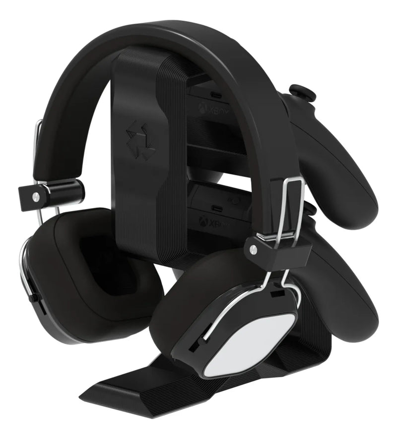Suporte de Mesa para 2 Controles + Headset – Compatível com Xbox One / Xbox Series X|S / PS5