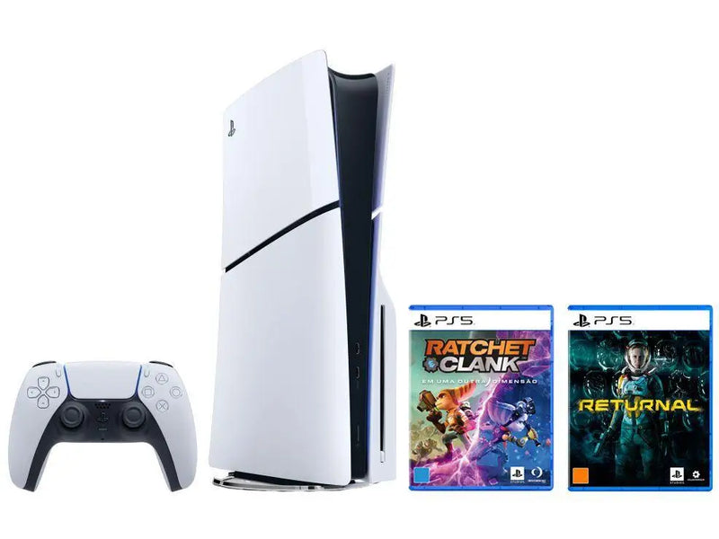 Console PlayStation 5 Slim 2024 – 1TB SSD, 1 Controle Branco, Sony, Edição Digital
