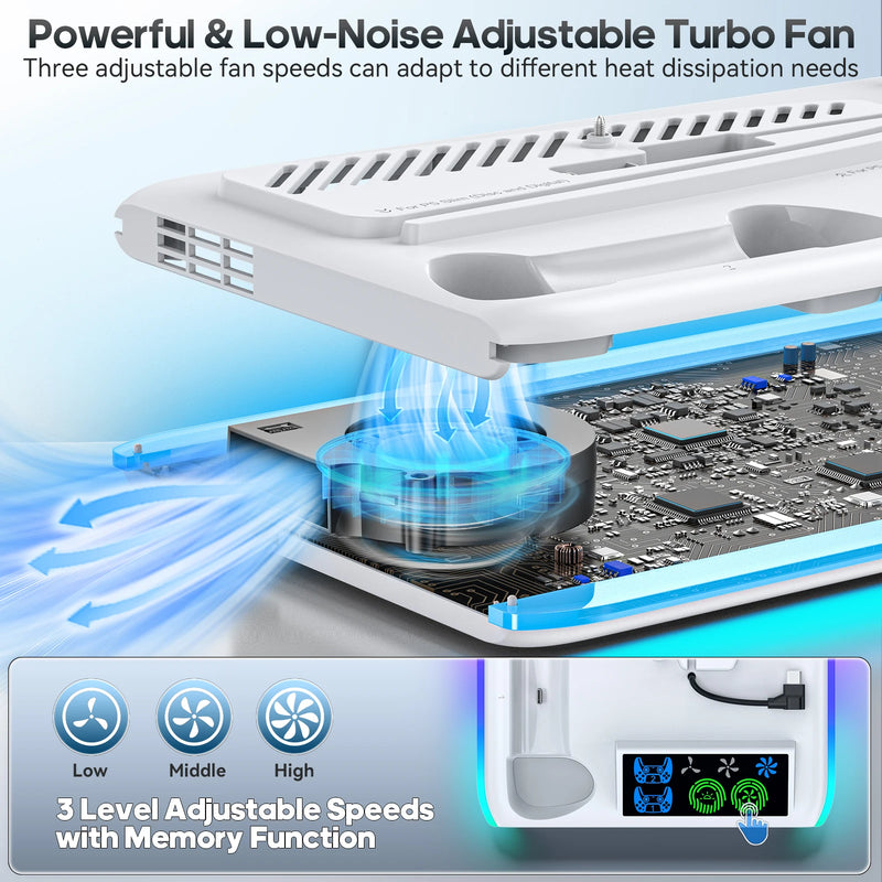 Suporte para PS5/PS5 Slim/PS5 Pro com Carregamento e Cooler