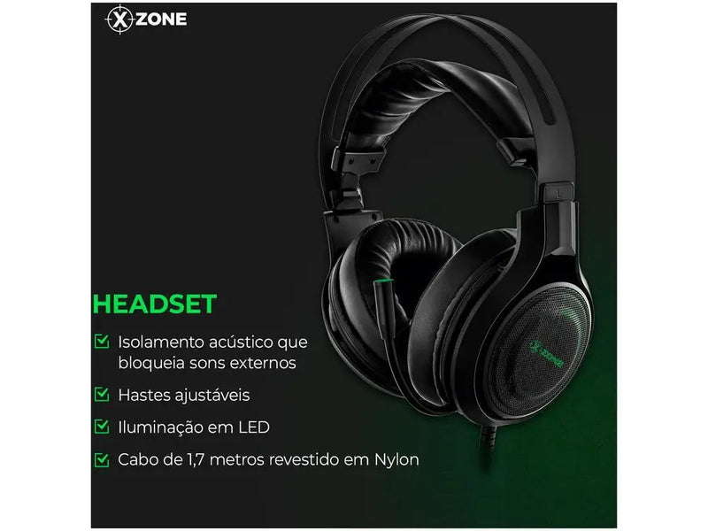 Kit Gamer com Teclado, Mouse, Headset e Mouse Pad