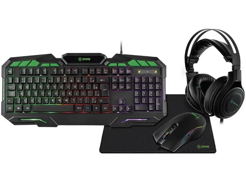 Kit Gamer com Teclado, Mouse, Headset e Mouse Pad
